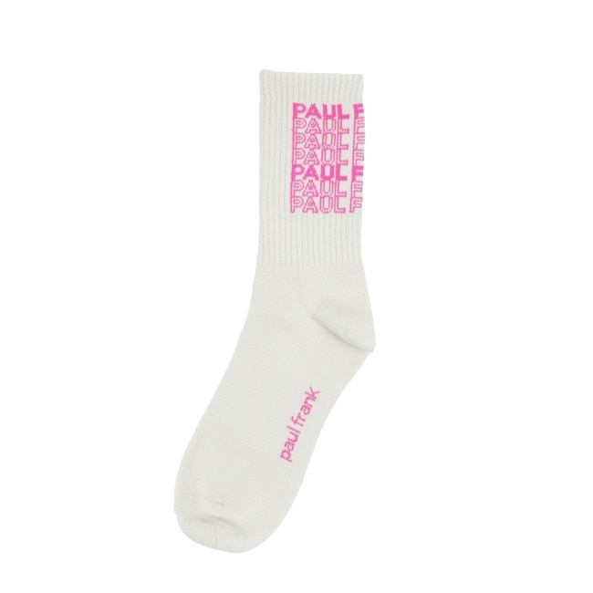 PAUL FRANK男款字母長襪 米白 image