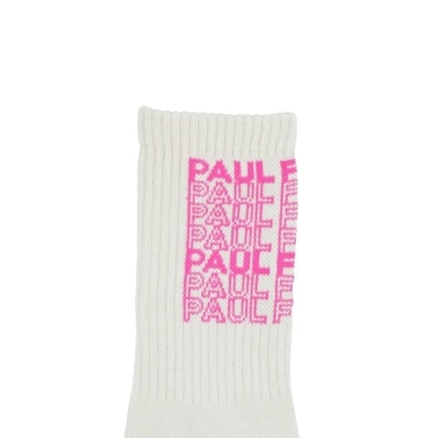 PAULFRANK PAUL FRANK男款字母長襪 米白 image
