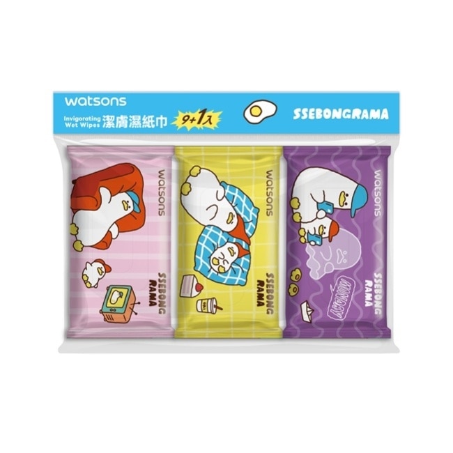 屈臣氏潔膚柔濕巾10抽 9+1入(SSEBONGRAMA 躺平鴨) image