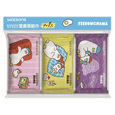 Watsons 屈臣氏 屈臣氏潔膚柔濕巾10抽 9+1入(SSEBONGRAMA 躺平鴨) image