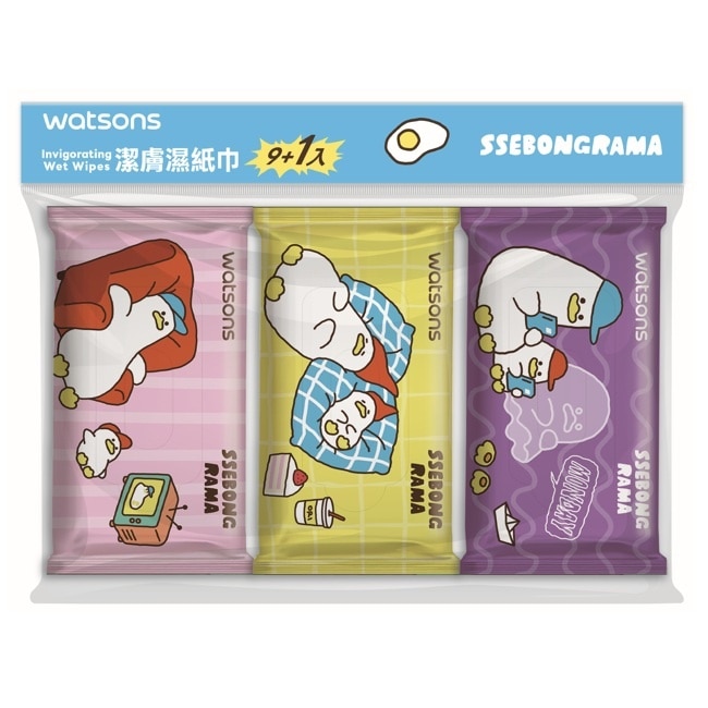 屈臣氏潔膚柔濕巾10抽 9+1入(SSEBONGRAMA 躺平鴨) image