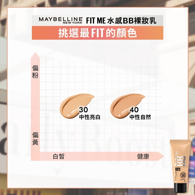 媚比琳 FIT ME 水感BB裸妝乳 SPF50 40中性自然 image