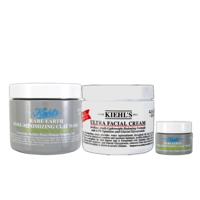 KIEHL’S 契爾氏 - KIEHL，S冰河醣保濕霜125ml+白泥淨緻面膜125ml(贈白泥面膜14ml)