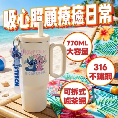 野獸國 - 迪士尼 史迪奇 吸管保溫杯 海灘款 770ml(附吊飾) image