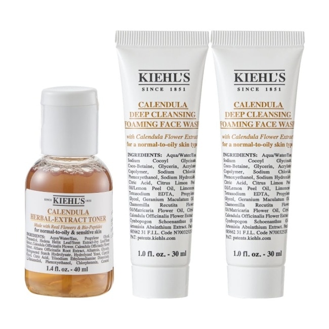 【Kiehls 契爾氏】金盞花精華修護化妝水 40ml+金盞花植物精華潔面泡泡凝露 30mlX2 公司貨 image