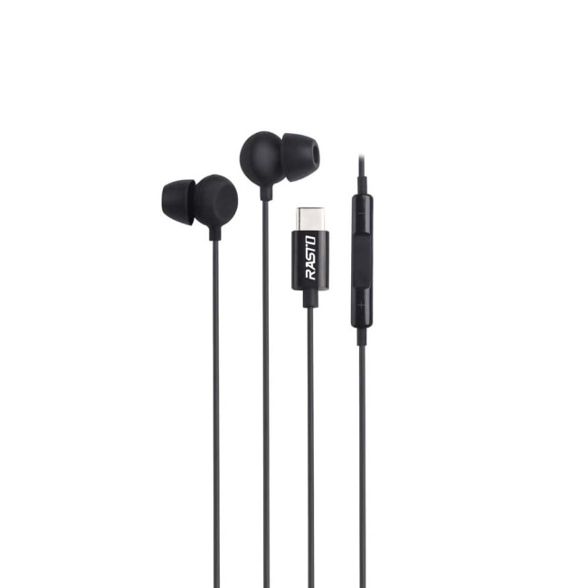 RASTO RS79 睡眠親膚矽膠Type C線控耳機-黑 image