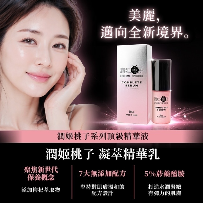潤姬桃子 凝萃精華乳30ml 枸杞萃取物、5%菸鹼醯胺、富勒烯 image