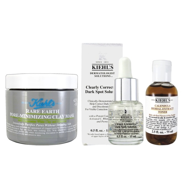 KIEHLS白泥面膜125ml+金盞花化妝水75ml+激光淡斑精華15ml image