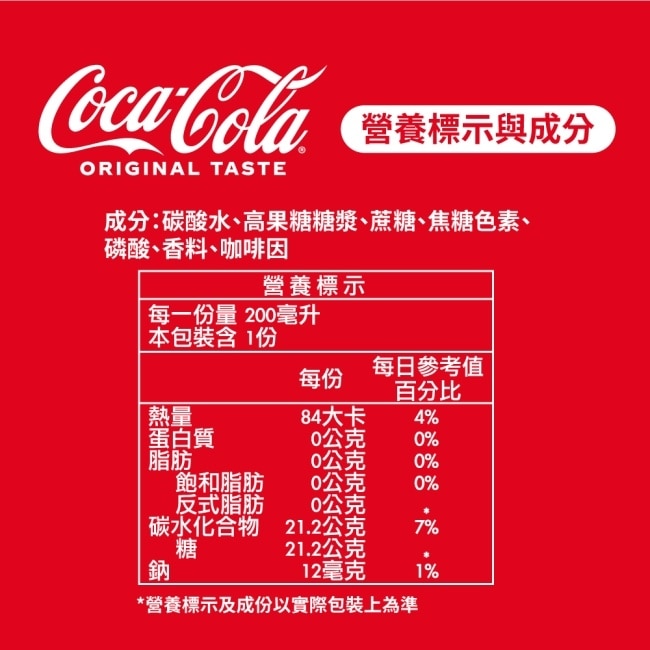 【Coca Cola 可口可樂】迷你罐200ml image