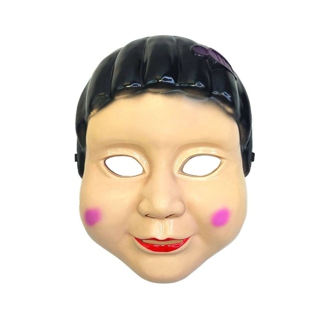 摩達客 萬聖派對變裝扮 木頭人女孩造型面具 超夯韓劇Cosplay image