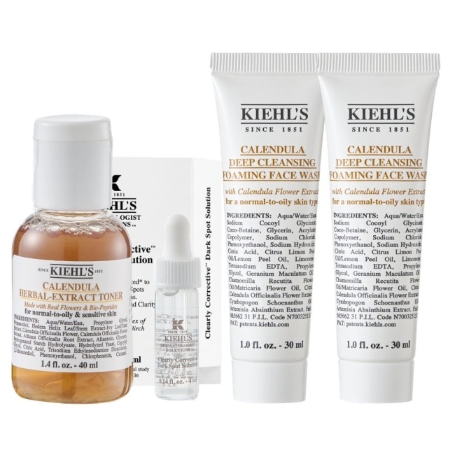 Kiehl’s 契爾氏 金盞花精華修護化妝水40ml+激光極淨白淡斑精華4ml+泡泡凝露30mlX2 公司貨 image