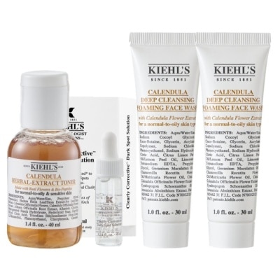 KIEHL’S 契爾氏 Kiehl’s 契爾氏 金盞花精華修護化妝水40ml+激光極淨白淡斑精華4ml+泡泡凝露30mlX2 公司貨 image