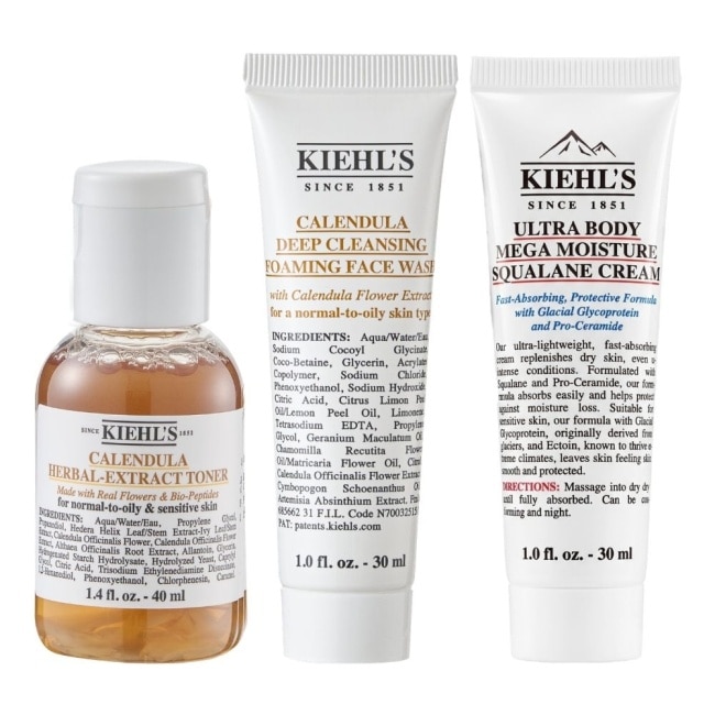 Kiehl’s 契爾氏 金盞花精華修護化妝水40ml+泡泡凝露30ml+冰河醣蛋白身體修護嫩膚霜30ml 公司貨 image