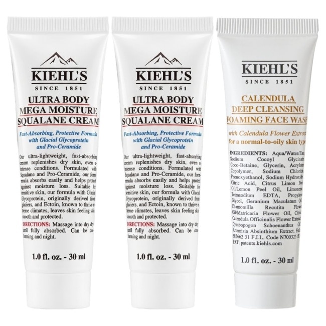 【Kiehl’s 契爾氏】冰河醣蛋白身體修護嫩膚霜30mlX2+金盞花植物精華潔面泡泡凝露30ml 公司貨 image