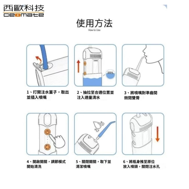 西歐科技 攜帶型伸縮電動沖牙機 洗牙器沖牙器 CMEMF800 image