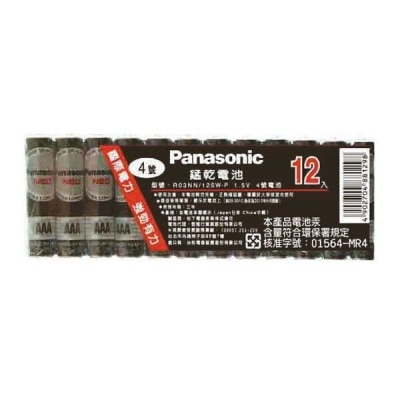 國際牌 Panasonic Panasonic碳鋅電池4號12入