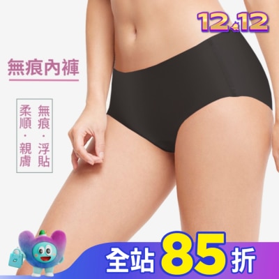 Miine Miine 無痕中腰女內褲-黑色-L