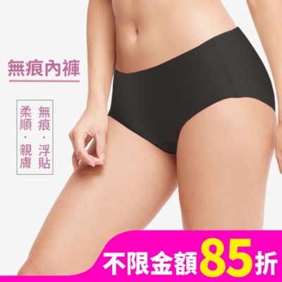 Miine Miine 無痕中腰女內褲-黑色-L