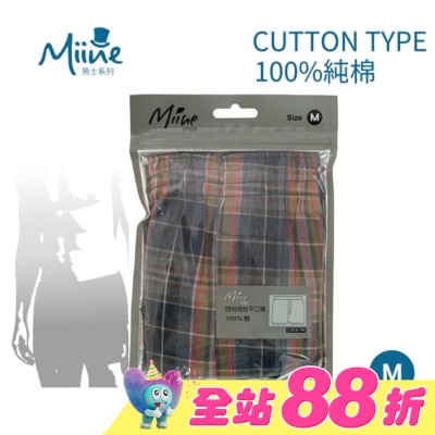 Miine - Miine 時尚格紋平口褲-M【顏色隨機出貨】