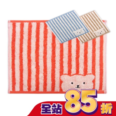Miine 條紋彩色熊小方巾【顏色隨機出貨】