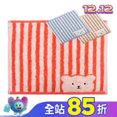 Miine 條紋彩色熊小方巾【顏色隨機出貨】