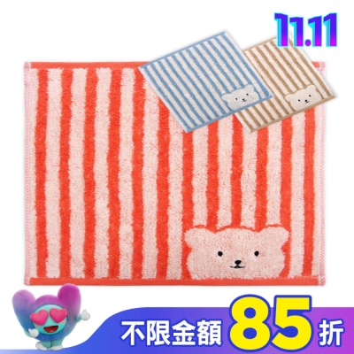 Miine 條紋彩色熊小方巾【顏色隨機出貨】