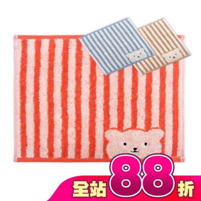 Miine - 條紋彩色熊小方巾【顏色隨機出貨】