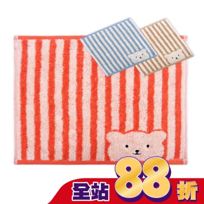Miine 條紋彩色熊小方巾【顏色隨機出貨】