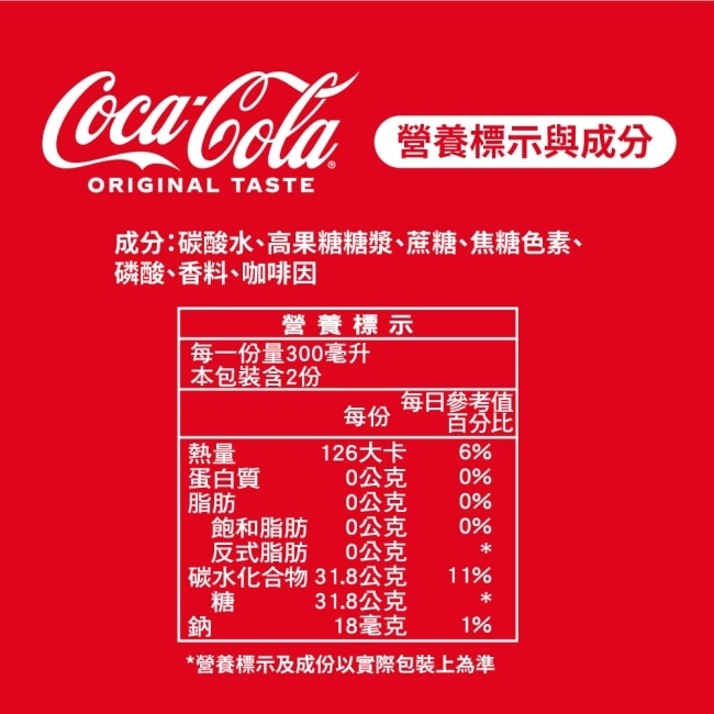 可口可樂寶特曲線瓶 600ML