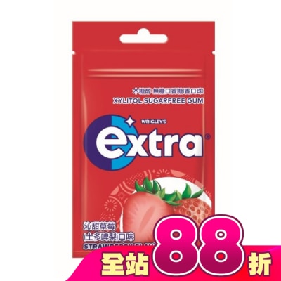 EXTRA - EXTRA 木糖醇沁甜草莓無糖口香糖袋裝28g