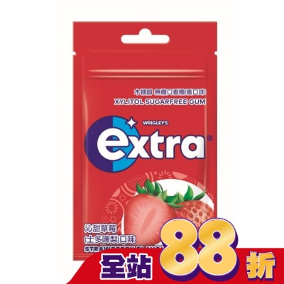 EXTRA - EXTRA 木糖醇沁甜草莓無糖口香糖袋裝28g