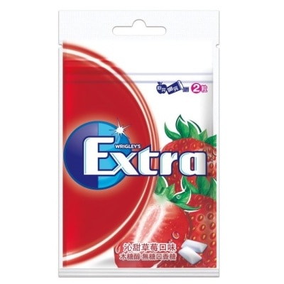 EXTRA EXTRA 木糖醇沁甜草莓無糖口香糖袋裝28g
