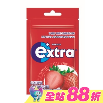 EXTRA - EXTRA 木糖醇沁甜草莓無糖口香糖袋裝28g