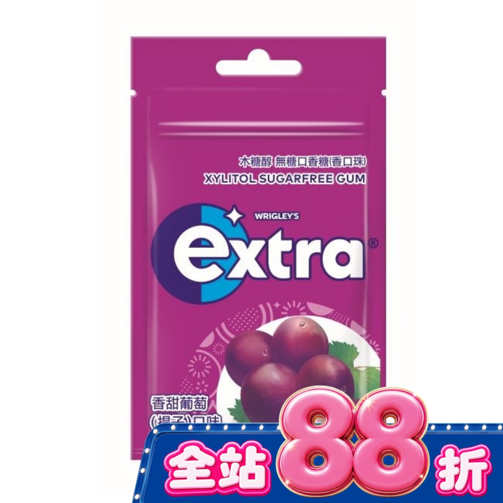 EXTRA 無糖口香糖-香甜葡萄口味 28g image