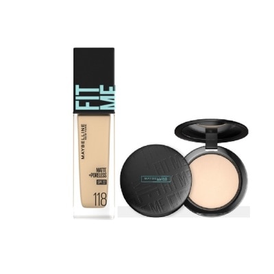 Maybelline 媚比琳 媚比琳 FIT ME反孔特霧粉底液+柔焦空氣粉餅 118自然色