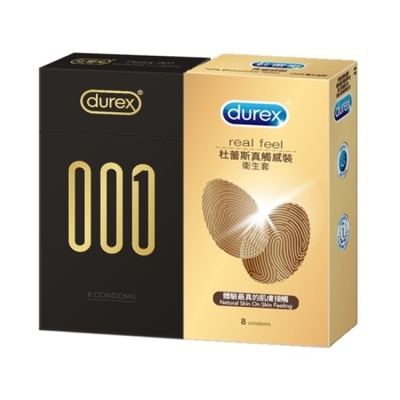 durex 杜蕾斯 杜蕾斯001R水性聚氨酯衛生套6入*1+杜蕾斯真觸感裝衛生套8入*1