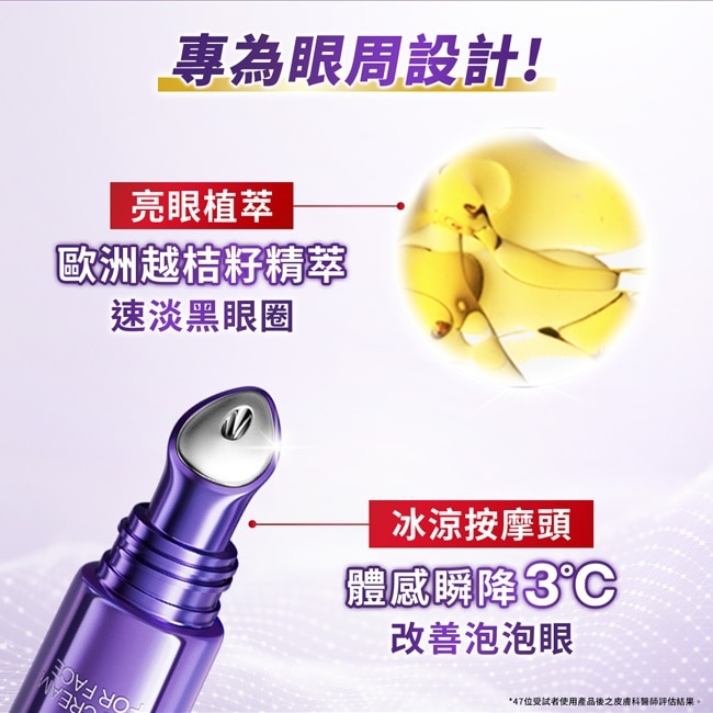 巴黎萊雅玻尿酸眼霜級撫紋精華霜3.0 按摩頭版30ml*2 #冰熨斗Max #一熨狠淡10大紋 image