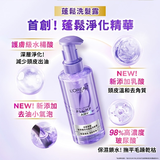 巴黎萊雅玻尿酸水光豐盈洗髮露 440ml*3 image
