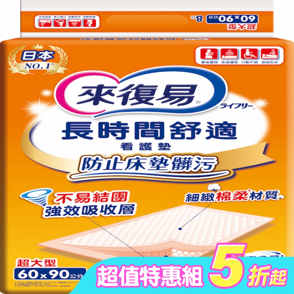 來復易看護墊 (大) 8片*12包-箱購
