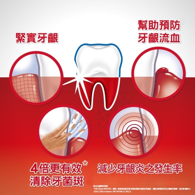 牙周適固齒護齦亮白牙膏80g*4 image