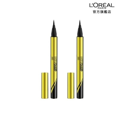 Maybelline 媚比琳 媚比琳 超激細抗暈眼線液 抗手震版 黑色 2入組