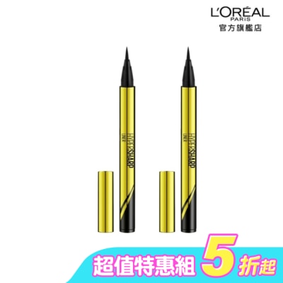 Maybelline 媚比琳 - 媚比琳 超激細抗暈眼線液 抗手震版 黑色 2入組