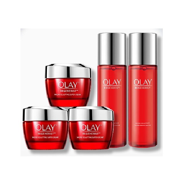 Olay 【Olay 胜肽大紅瓶 - 緊緻囤貨組】新生高效護膚霜 50g*3+精華水 150ml*2