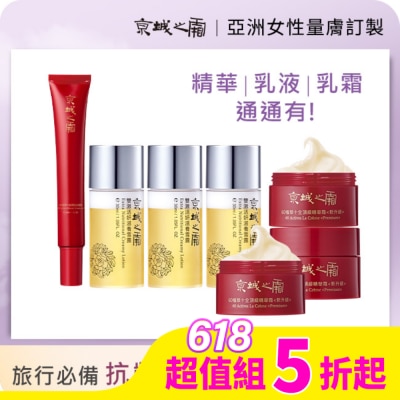 JINGCHENG 京城之霜旅遊必備輕巧7件組(紅霜12gx3+全能乳32mlx1+雪露30mlx3)