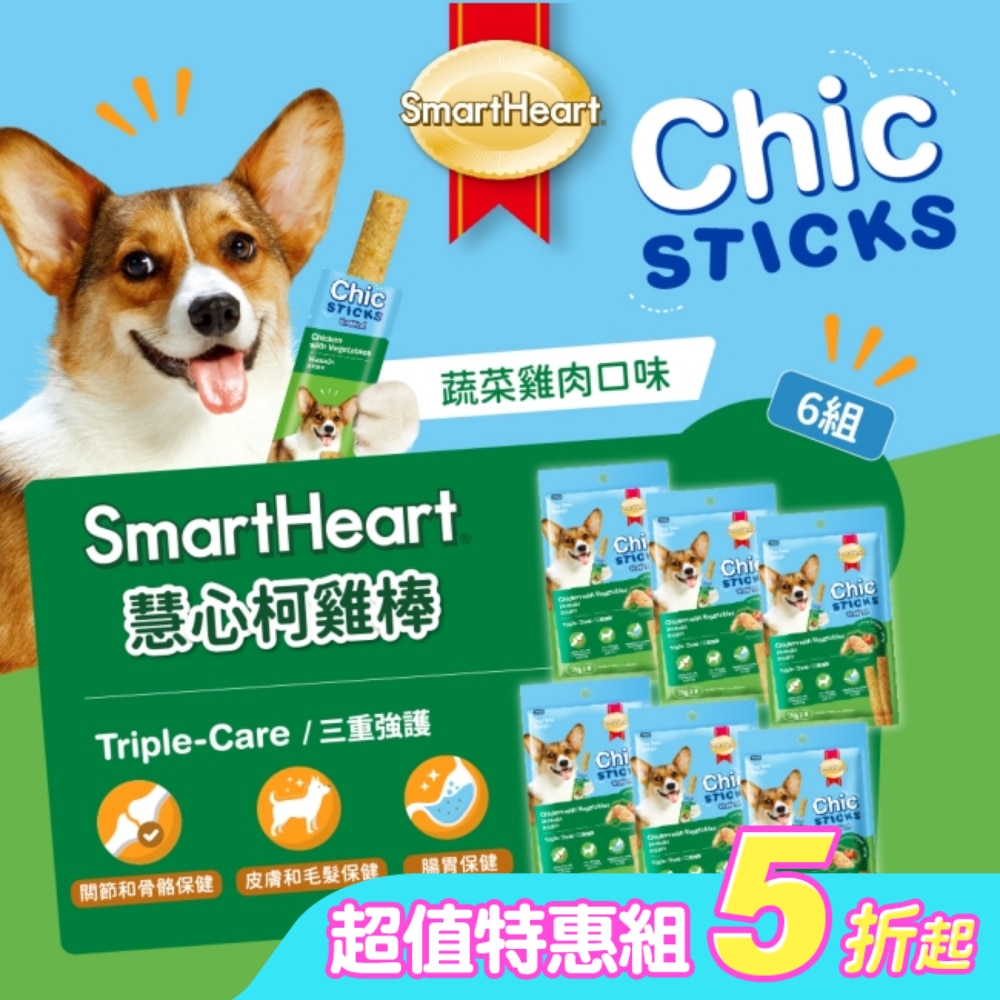 慧心柯雞棒 - 蔬菜雞肉口味 15G (4入袋裝)*6組
