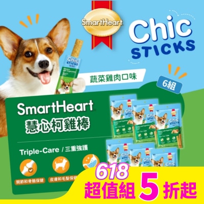 Smartheart慧心 慧心柯雞棒 - 蔬菜雞肉口味 15G (4入袋裝)*6組