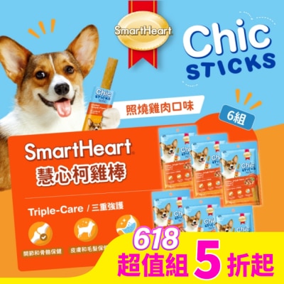 Smartheart慧心 慧心柯雞棒 - 照燒雞肉口味 15G (4入袋裝)*6組