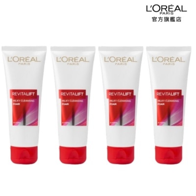 L`OREAL PARIS 巴黎萊雅 巴黎萊雅活力緊緻洗面乳囤貨組 (活力緊緻抗皺洗面乳100ml*4)