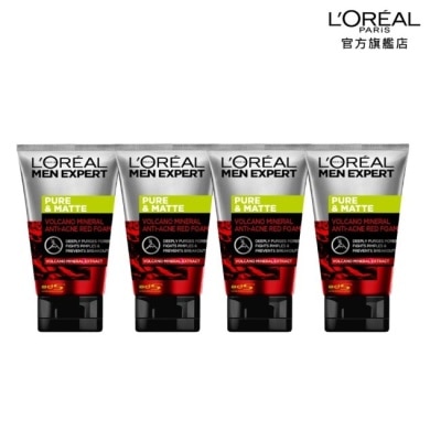 LOREALPARISSKINCARE 巴黎萊雅火山泥抗痘洗面乳四入組