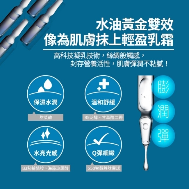 天天美麗Pro+水光安瓶面膜單片4入組(保濕彈潤*2+亮采煥白*2)